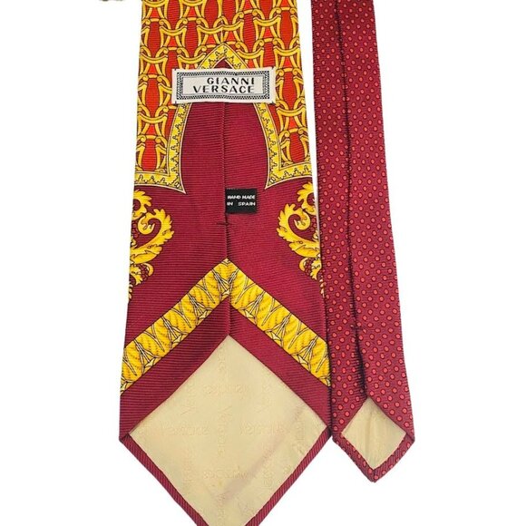 Gianni Versace Signature Medusa Crest 100% Silk Men's Tie Necktie - Picture 2 of 3